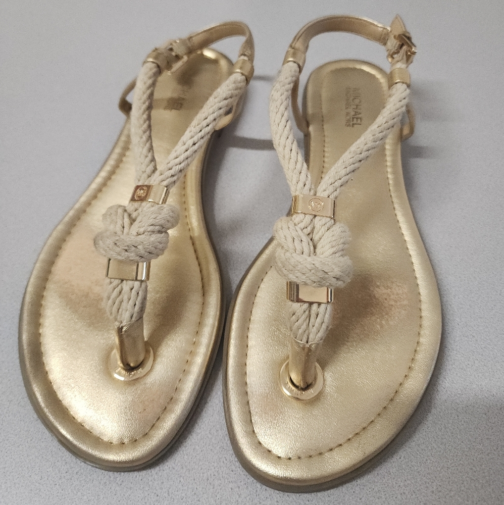Michael Kors Gold and Cream Sandals